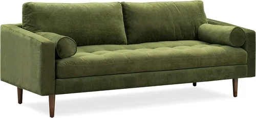 Vista 4 de Poly & BARK Napa 88.5" Sofa in Distressed Green Velvet