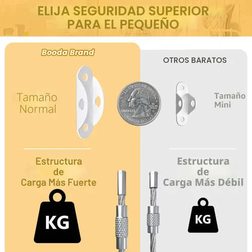 Vista 6 de Booda Brand Anclajes para muebles (paquete de 10) para proteger a los bebés, correas de muebles antipuntas, anclaje para muebles que aseguran 400