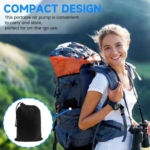 Vista 8 de Bomba de aire para colchón de aire, bomba de colchón de aire para inflables, inflador de llenado rápido, bomba de aire, perfecta para acampar al