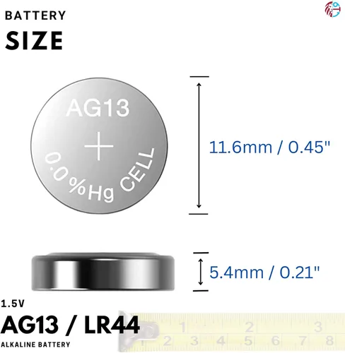 Vista 6 de PoundMax 10 x AG13 LR44 1.5 V Batería de botón de celda alcalina