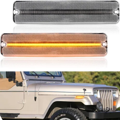 NJSBYL Lámparas LED de marcador lateral para J-eep Wrangler YJ 1987 1988 1989 1990 1991 1992 1993 1994 1995 Wrangler Base Islander Laredo Sahara