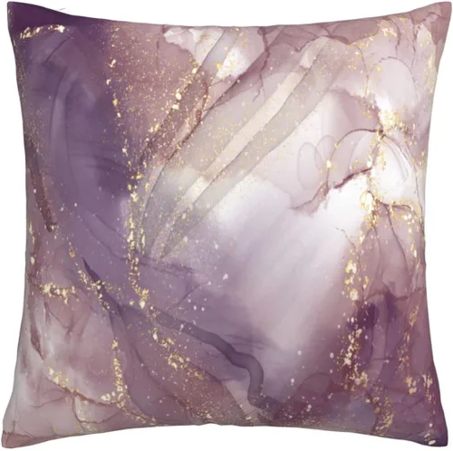 Vista 2 de VARUN Fundas de almohada de mármol rosa y morado, elegante diseño dorado con purpurina, fundas de almohada cuadradas para decoración del hogar