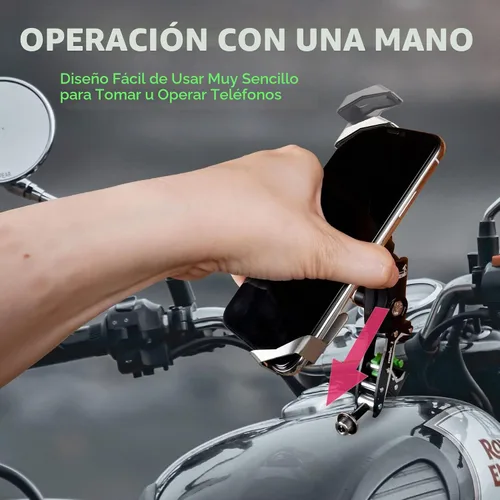 Vista 6 de Clampod HAWK1-PH05 - Soporte para teléfono, base de abrazadera para manillar de motocicleta y varios vehículos, ajustable, estable, brazo de doble