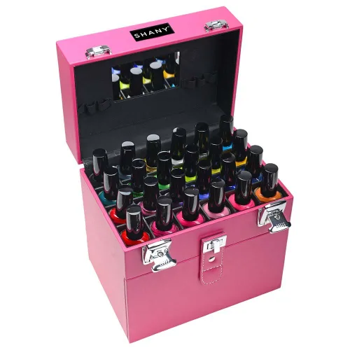 Vista 8 de Organizador de maquillaje valija, Shany Cosmetics Pink Matters uñas accesorios, Ave del Paraiso