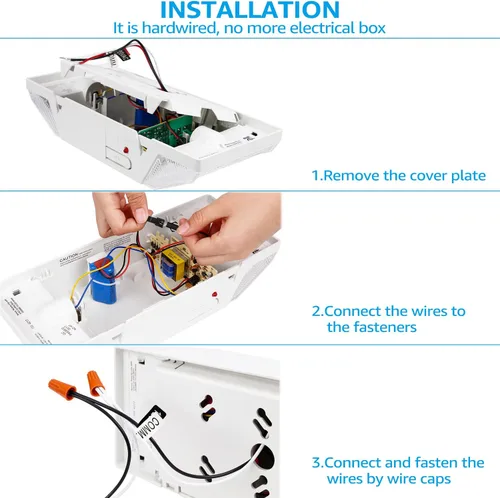 Vista 6 de TORCHSTAR Iluminación LED de Emergencia, Luces de Emergencia Comerciales con Batería de Respaldo, Certificación UL, Dos Cabezales Cuadrados, CA