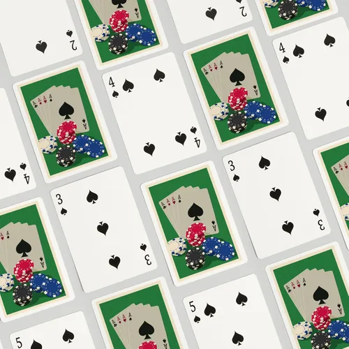 Vista 4 de Cartas y fichas de póquer, tipografía (52 cartas de juego, baraja de cartas de tamaño póquer con comodines)