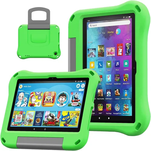 Vista 8 de DiHines - Funda para tablet para tabletas de 8 pulgadas, no para Sony Nokia, DiHines Kids funda ligera a prueba de golpes con soporte de asa