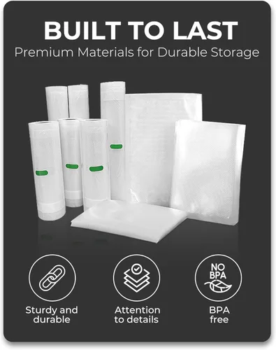 Vista 3 de EconoHome Bolsas de sellado al vacío resistentes de 11 x 20 pies para alimentos, paquete de 4 bolsas de almacenamiento al vacío de plástico de grado