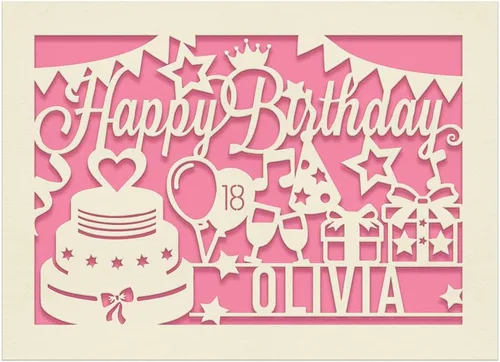 Vista 9 de Tarjeta de Cumpleaños Personalizada de Papel Cortado con Láser Tarjetas de Felicitación Regalo Personalizado de Cumpleaños Tarjeta Terminada a