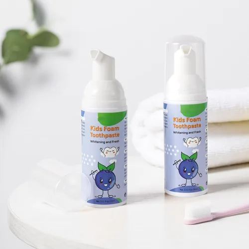 Vista 9 de Pasta de dientes de espuma para niños, pasta de dientes para niños pequeños con bajo contenido de flúor, pasta de dientes para niños en forma de U