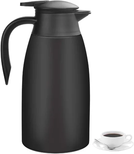 Jarra térmica de acero inoxidable aislado de 70 onzas/2 litros, jarra de café de doble pared al vacío, dispensador de bebidas calientes/agua, té,