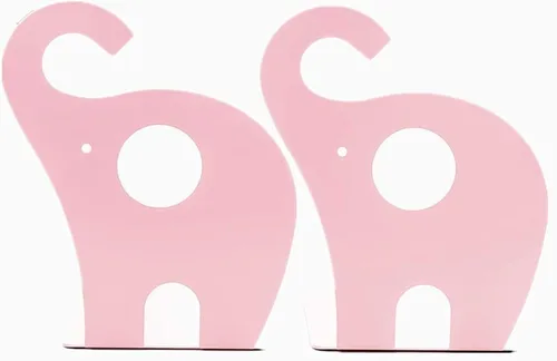 Leoyoubei Estantes de acero para libros, bonitos sujetalibros de arte de elefante, accesorios de escritorio y organizadores de espacio de trabajo,