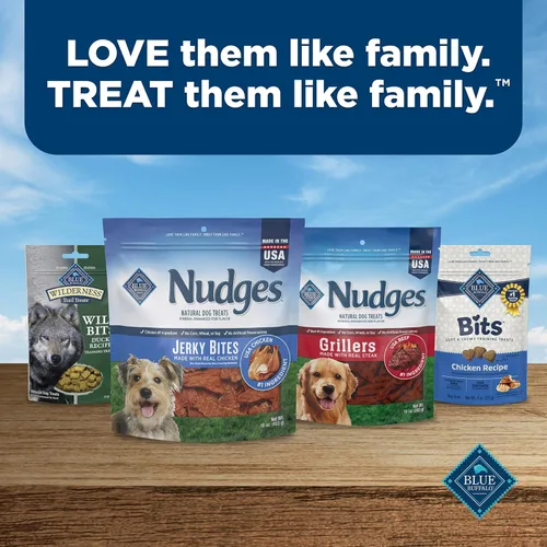 Vista 9 de Blue Buffalo Nudges Jerky Bites - Golosinas para perros, hechas en los Estados Unidos con ingredientes naturales, piezas de tamaño de bocado, pollo