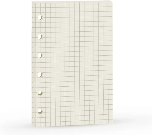 Vista 11 de Recambio para planificador de carpeta de 6 agujeros con 4 diseños básicos, repuesto para cuaderno A7, 100gsm, puntos, cuadrícula, línea, papel en 80