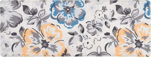 Vista 2 de Rugshop - Tapete antifatiga de pie, floral, moderno, 18 x 47 pulgadas, color crema