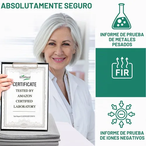 Vista 5 de Sábanas de turmalina de lujo, tamaño Queen, 20 % fibra plateada, 76 % algodón de turmalina, 4 % seda, sábana bajera ajustable con certificación
