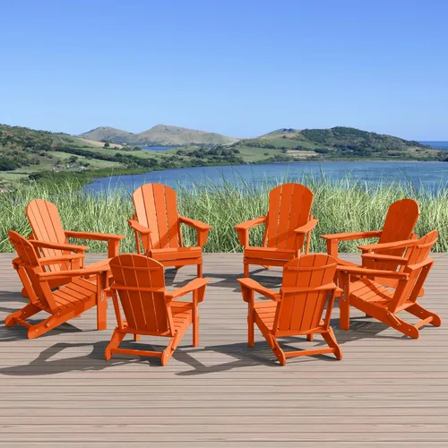 Vista 11 de WestinTrends Malibu - Juego de 2 sillas Adirondack plegables de polietileno para exteriores, color blanco
