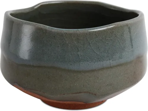 Mino Ware - Tazón de cerámica japonesa para ceremonia de té matcha fabricado en Japón (importación de Japón) KST104 (verde y azul)