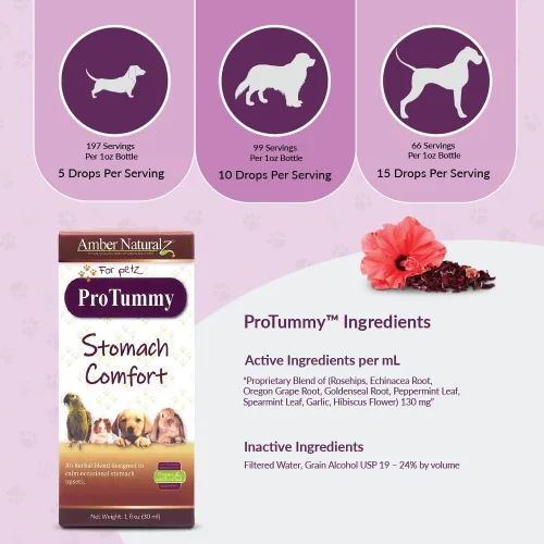 Vista 4 de Amber NaturalZ - ProTummy - Comodidad estomacal - para Petz - 1 onza