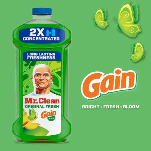 Vista 4 de Mr. Clean Limpiador multiusos, limpiador de pisos para trapear el hogar, el baño y la cocina, líquido de limpieza para trapeador y balde