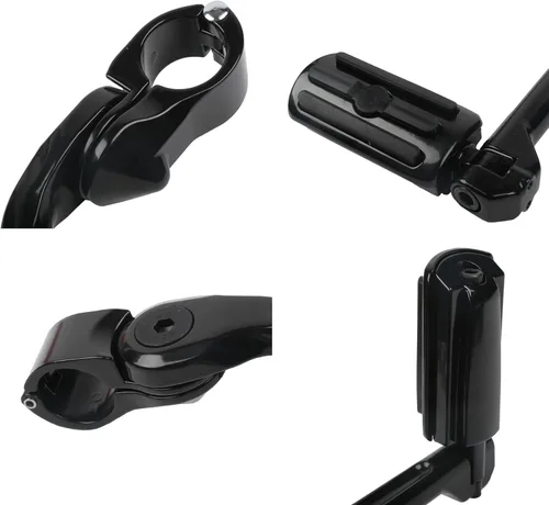 Vista 3 de XFMT - Estribos de color negro mate para motocicleta, 1.25 pulgadas, incluye kit de montaje
