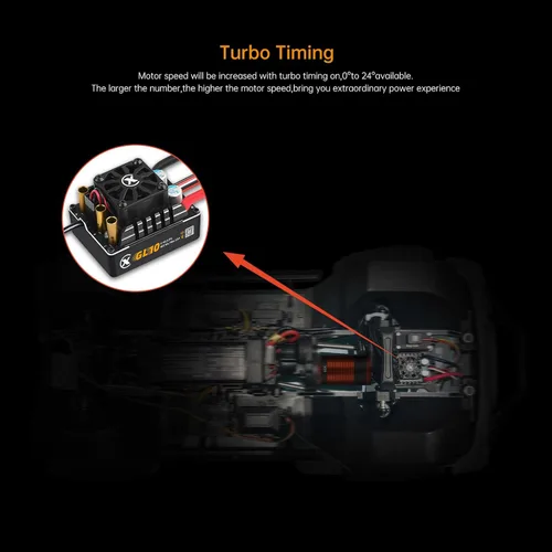 Vista 7 de XC GL540L & GL10 APP Controles 1/10 Crawler Off Road FOC ESC y combo de motor sin escobillas sensor, corriente de 80A, Lipo 2-4S, 6.0/7.4V BEC, IP67