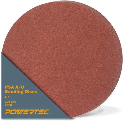 Vista 11 de POWERTEC 10 discos de lijado PSA de grano 60 de 6 pulgadas, papel de lija autoadhesivo de 6 pulgadas, para paneles de yeso, carpintería, pintura
