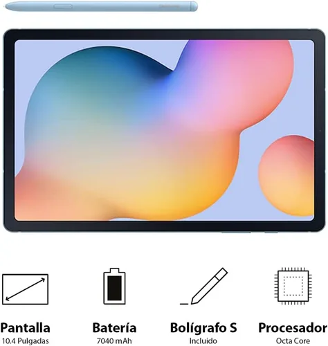 Vista 2 de SAMSUNG Galaxy Tab S6 Lite - Tablet Android de 10.4 pulgadas y 64 GB, pantalla LCD, S Pen incluido, diseño delgado de metal, altavoces dobles AKG