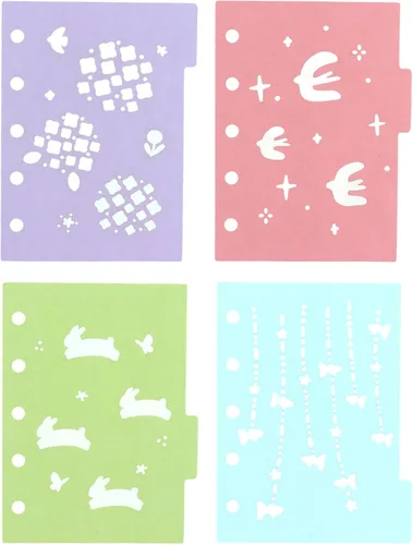 Vista 6 de Wealrit 3 Sets M5 Paper Dividers Index Dividers with 5 Hole Punch & 4 Tabs,Binder Dividers,Paper Organizer,Cut-Out Patterns,Suitable for Personal