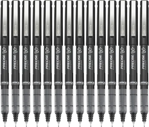 Vista 5 de PILOT Precise V7 - Bolígrafos de bola de punta fina de 1/32 de pulgada (0.7mm), tinta azul líquida, paquete de 14 (15415)
