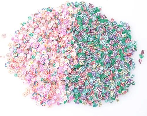 Sowaka Juego de 2000 piezas de polímero 3D de polímero de frutas, pastel de resina colorida, kit de limo para arte, suministros de uñas