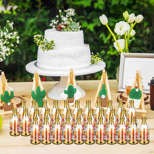 Vista 7 de Ciieeo Caja de dulces de boda, contenedor de recuerdo de fiesta, 4.52 x 1.57 x 1.57 pulgadas, mini botellas de plástico transparente para dulces