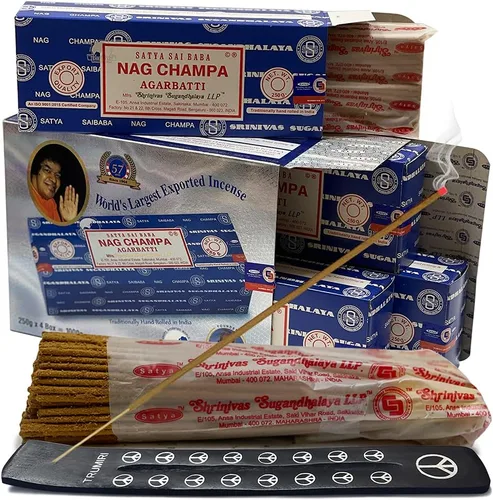 Vista 31 de Aastha - Varillas de incienso y soporte para varillas de incienso, paquete Insence Insense Satya