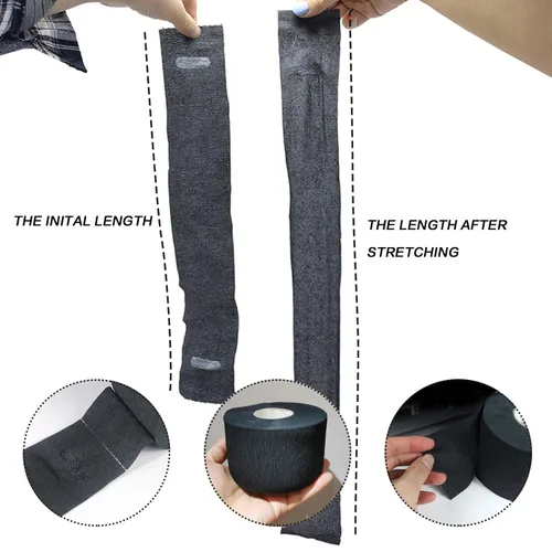 Vista 3 de Paquete de 2 tiras desechables para el cuello de peluquero de papel elástico profesional, protector para el cuello, herramienta de accesorios