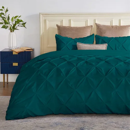 Vista 15 de SLEEP-NEST Super King - Juego de funda de edredón de 120 x 120 pulgadas, 3 piezas, 100% algodón egipcio con cierre de cremallera, transpirable
