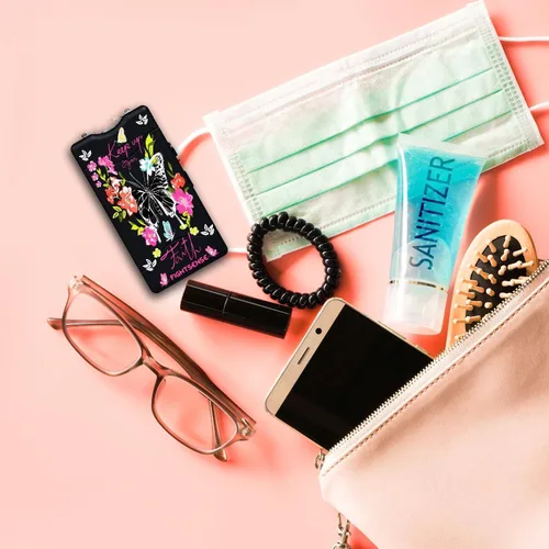 Vista 6 de FIGHTSENSE Mini pistola paralizante para defensa personal con linterna LED brillante, batería recargable, fundas de nailon