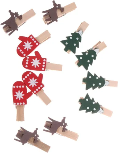 Vista 6 de Abaodam 60 piezas de decoración para el hogar, clavijas de Navidad para boda, cordeles para bar, notas de bricolaje, alfileres de Navidad