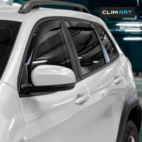 Vista 2 de CLIM ART - Deflectores de ventana de canal increíblemente duraderos para Jeep Cherokee 2014-2023, accesorios para autos de humo oscuro, viseras