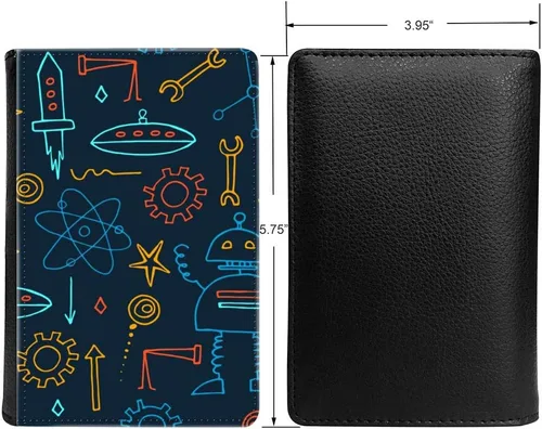 Vista 2 de PU Leather Passport Holder Travel Wallet RFID Blocking Card Case Cover With Unique