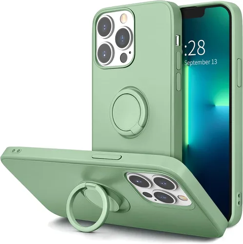 Vista 15 de Hython Funda para iPhone 13 Pro con soporte de anillo [soporte de anillo giratorio de 360° con soporte magnético] [forro de microfibra suave] Funda