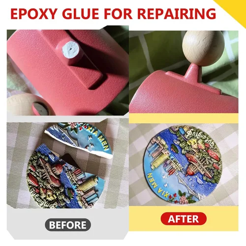 Vista 6 de Pegamento Epoxy de 5 Minutos, Adhesivo Epoxy de Curación Rápida de 3.4oz para Metal, Plástico, Vidrio, Madera, Cerámica y Más, Pegamento