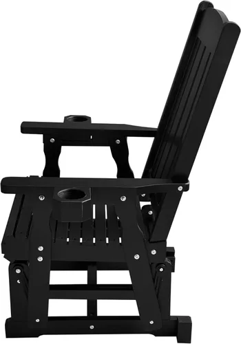 Vista 8 de Fortune Candy Planeador de madera para patio para una persona, con respaldo alto y asiento contorneado profundo, madera de abeto maciza, resistente