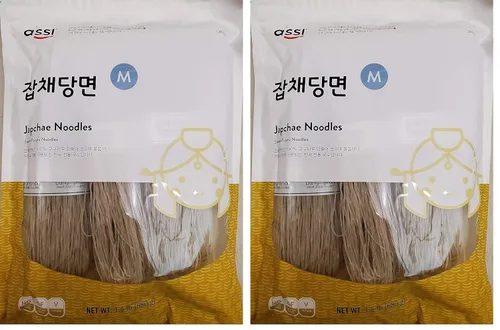Assi, Fideos de batata de 1.5 libras, jabchae, 24 onzas (paquete de 2)