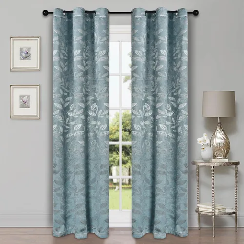 Vista 27 de Superior Cortinas opacas, oscurecimiento de la habitación para dormitorio, bloqueo solar, térmicas, cortinas bohemias modernas, colección de hojas