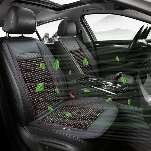 Vista 9 de Funda de cojín de enfriamiento para asiento de automóvil, cojín de enfriamiento de asiento de automóvil con cuentas de madera, cojín ventilado