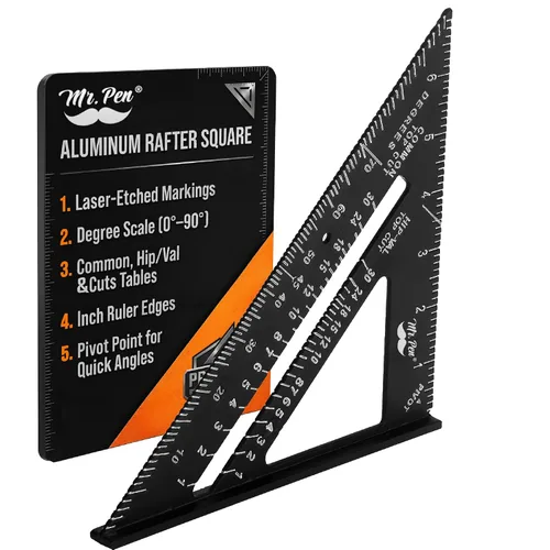 Mr. Pen - Escuadra de Metal, 7 Pulgadas, Escuadra de Aluminio para Carpintería, Herramienta de Escuadra para Carpinteros, Escuadras de Carpintería,