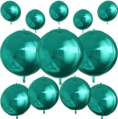 Vista 39 de 12 globos redondos de aluminio blanco crema, globos de 22 pulgadas y 10 pulgadas 4D de Mylar marfil de helio 4D, color beige, blanco arena