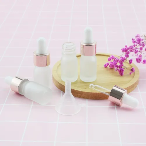 Vista 7 de 10 botellas cuentagotas de vidrio esmerilado blanco de 1/6 oz (0.2 fl oz), perfume, aromaterapia, cosméticos, aceites esenciales, muestra de mini