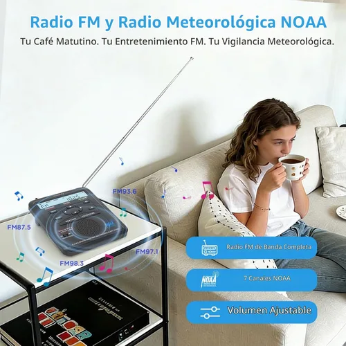 Vista 6 de DreamSky Radio meteorológica NOAA Alerta con batería de reserva y radio FM