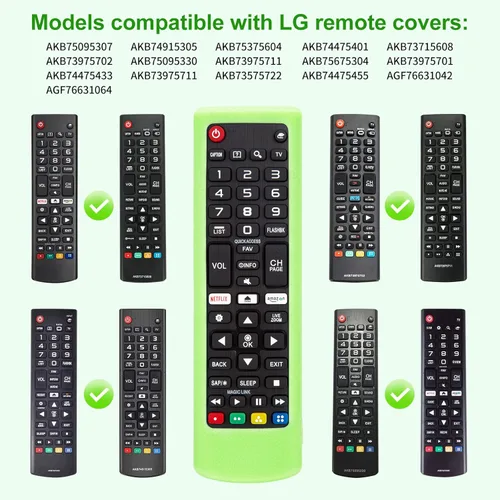 Vista 2 de Estuche protector de silicona para control remoto de LG-TV-Remote con luz en la oscuridad, cubierta para control remoto de LG Smart TV AKB75095307